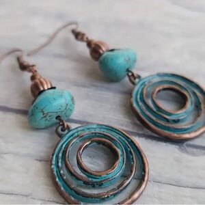 🔥1 PAIR BRAND NEW BOHO CHIC GEOMETRIC ROUND DROP EARRINGS🔥